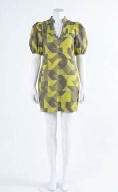 NEW EMILY MCCARTHY hampton mini dress in olive prism